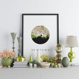 Newtown, Connecticut | Landmark | Unframed Art Print