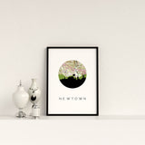 Newtown, Connecticut | Landmark | Unframed Art Print