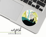 Norfork Arkansas map and skyline sticker