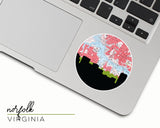 Norfolk Virginia map and skyline sticker