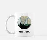 New York New York map and skyline mug