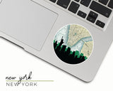 New York New York map and skyline sticker