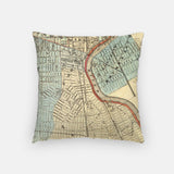 Back of the Newark, New Jersey map and skyline pillow showing the full city map