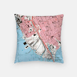 Newport News Virginia map and skyline pillow back