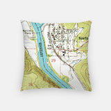 Norfork Arkansas map and skyline pillow back