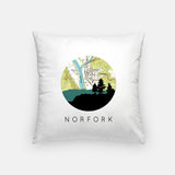 Norfork Arkansas map and skyline pillow
