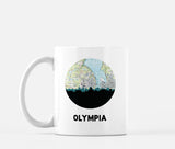 Olympia Washington map and skyline mug