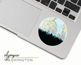 Olympia Washington map and skyline sticker