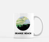 Orange Beach Alabama map and skyline mug
