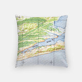 Orange Beach Alabama map and skyline pillow back