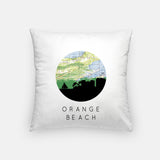 Orange Beach Alabama map and skyline pillow