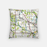 Oxford Ohio map and skyline pillow back