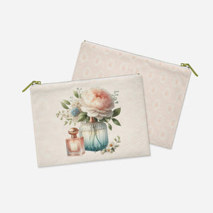 French Perfume + Roses accessory pouch  | French Cottagecore