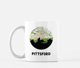 Pittsford New York map and skyline mug