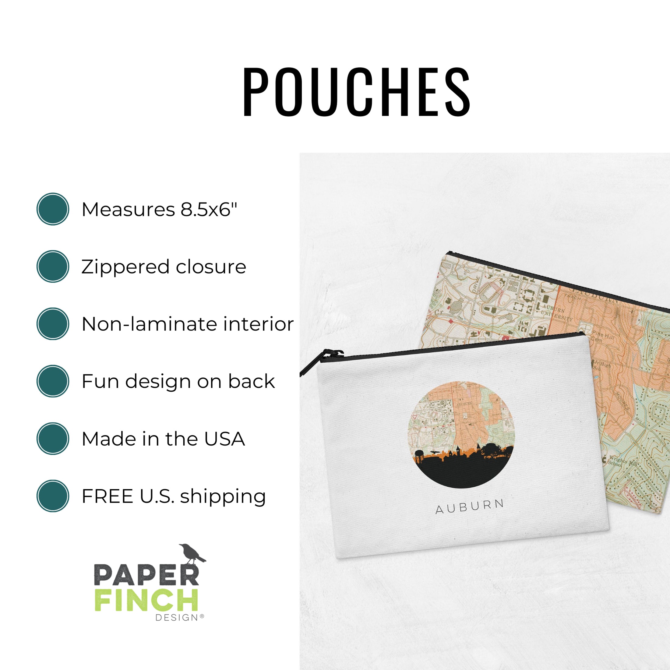 Horse Pouch: Stylish zippered accessory bag featuring a dressage rider & brown horse, perfect for your equestrian essentials and gifts! | Horse + Whiskey Collection