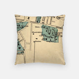 Back of the Princeton, New Jersey map and skyline pillow showing the full city map