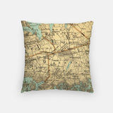 Queens New York map and skyline pillow back