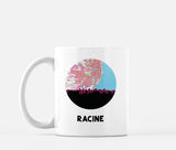 Racine Wisconsin map and skyline mug