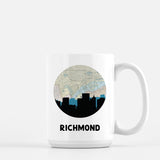 Richmond Virginia map and skyline mug