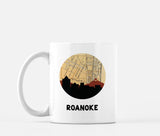 Roanoke Virginia map and skyline mug