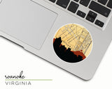 Roanoke Virginia map and skyline sticker