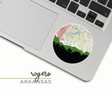 Rogers Arkansas map and skyline sticker