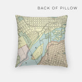 Richmond Virginia map and skyline pillow back