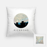 Richmond Virginia map and skyline pillow