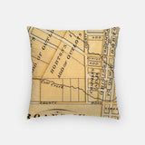 Roanoke Virginia map and skyline pillow back
