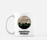 Saratoga Springs New York map and skyline mug