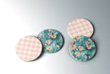 Magnolia Social Coaster — Charleston Magnolia · Includes Pink Gingham