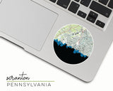 Scranton Pennsylvania map and skyline sticker