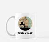 Seneca Lake New York map and skyline mug