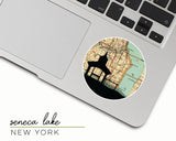 Seneca Lake New York map and skyline sticker