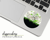 Shippensburg Pennsylvania map and skyline sticker