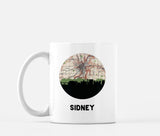 Sidney Ohio map and skyline mug