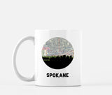 Spokane Washington map and skyline mug
