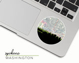 Spokane Washington map and skyline sticker