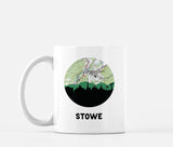 Stowe Vermont map and skyline mug