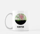 Sumter South Carolina map and skyline mug