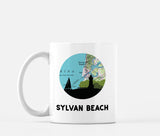 Sylvan Beach New York map and skyline mug