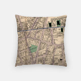Saratoga Springs New York map and skyline pillow back