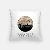 Saratoga Springs New York map and skyline pillow