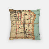 Seneca Lake New York map and skyline pillow back