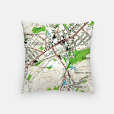 Shippensburg Pennsylvania map and skyline pillow back