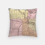 Springfield Ohio map and skyline pillow back