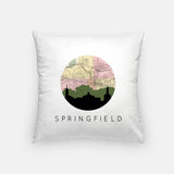 Springfield Ohio map and skyline pillow