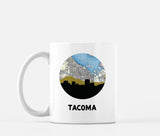 Tacoma Washington map and skyline mug