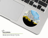 Tacoma Washington map and skyline sticker
