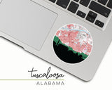 Tuscaloosa Alabama map and skyline sticker